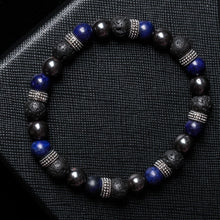 Load image into Gallery viewer, Focused Harmony - Lapis Lazuli, Hematite, Lava Stone 8mm Bead Bracelet