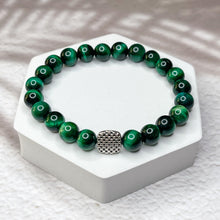 Load image into Gallery viewer, Green Tiger Eye Stone 8mm Bead Bracelet
