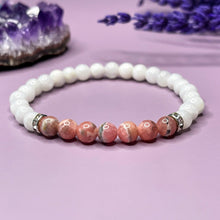 Load image into Gallery viewer, Intuition & Love - Rhodochrosite & Moonstone 6mm Bead Bracelet