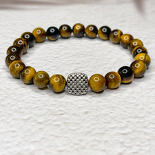 Load image into Gallery viewer, Tiger Eye Stone 8mm Bead Bracelet