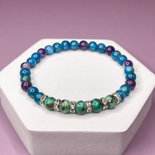 Load image into Gallery viewer, Sagittarius Zodiac 6mm Bead Bracelet -  African Turquoise, Apatite & Amethyst