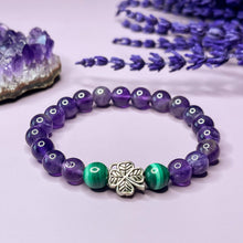 Load image into Gallery viewer, Powerful Abundance - Amethyst & Malachite 8mm Bead Bracelet
