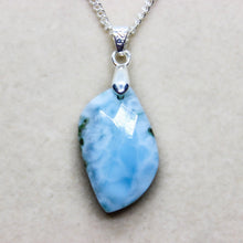 Load image into Gallery viewer, Exclusive 22 Ct. Natural Larimar Faceted Pendant Necklace