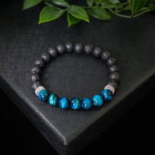 Load image into Gallery viewer, Healing Renewal - Blue Tiger Eye & Lava Stone 8mm Bead Bracelet