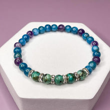 Load image into Gallery viewer, Sagittarius Zodiac 6mm Bead Bracelet -  African Turquoise, Apatite & Amethyst