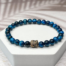 Load image into Gallery viewer, Blue Buddha- Blue Tiger Eye 6mm Bead Bracelet