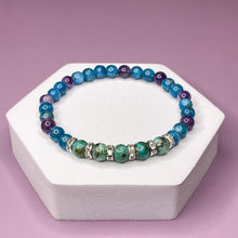 Load image into Gallery viewer, Sagittarius Zodiac 6mm Bead Bracelet -  African Turquoise, Apatite & Amethyst