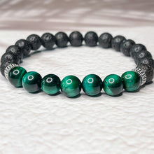 Load image into Gallery viewer, Ultimate Achievement - Lava & Tiger Eye Stone 8mm Bead Bracelet