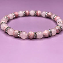 Load image into Gallery viewer, Self Love - Rose Quartz & Rhodochrosite 6mm Bead Bracelet