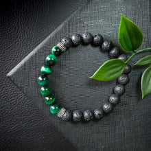 Load image into Gallery viewer, Ultimate Achievement - Lava & Tiger Eye Stone 8mm Bead Bracelet
