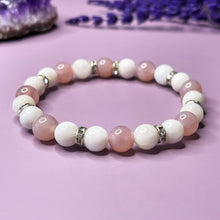 Load image into Gallery viewer, Soothing Love - Moonstone & Madagascar Rose Quartz 7mm Bead Bracelet