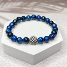 Load image into Gallery viewer, Blue Tiger's Eye 8mm Bead Bracelet