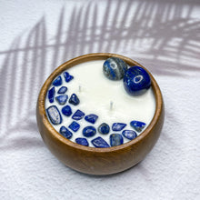 Load image into Gallery viewer, Peace & Serenity - Lapis Lazuli Crystal Infused Soy Wax Candle