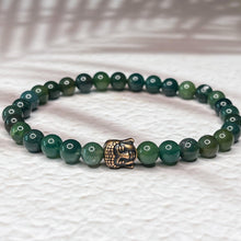 Load image into Gallery viewer, Wealthy Buddha - Moss Agate 6mm Bead Bracelet