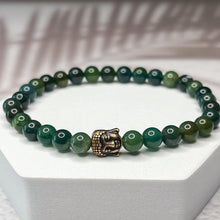 Load image into Gallery viewer, Wealthy Buddha - Moss Agate 6mm Bead Bracelet