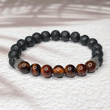Load image into Gallery viewer, Creative Force - Red Tiger Eye & Lava Stone 8mm Bead Bracelet