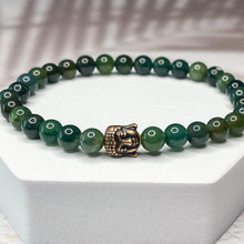 Load image into Gallery viewer, Wealthy Buddha - Moss Agate 6mm Bead Bracelet