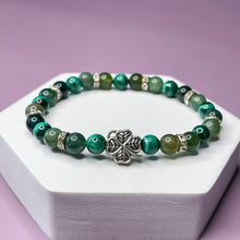 Load image into Gallery viewer, Luck & Prosperity - Malachite & Moss Agate 6mm Bead Bracelet