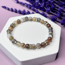 Load image into Gallery viewer, Harmony & Balance - Botswana Agate 6mm Bead Bracelet