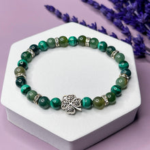 Load image into Gallery viewer, Luck & Prosperity - Malachite & Moss Agate 6mm Bead Bracelet