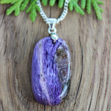 Load image into Gallery viewer, Attractive 36 Ct. Charoite Radiant Shape Pendant Necklace