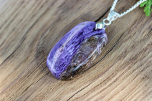 Load image into Gallery viewer, Attractive 36 Ct. Charoite Radiant Shape Pendant Necklace