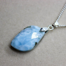 Load image into Gallery viewer, Exclusive 22 Ct. Natural Larimar Faceted Pendant Necklace