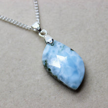 Load image into Gallery viewer, Exclusive 22 Ct. Natural Larimar Faceted Pendant Necklace