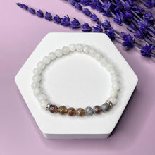 Load image into Gallery viewer, Moonstone & Botswana Agate 6mm Bead Bracelet