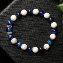 Load image into Gallery viewer, Infinite Calmness - Blue Tiger Eye & Howlite 8 mm Bead Bracelet