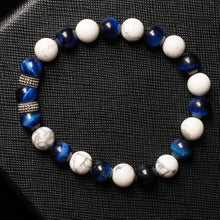 Load image into Gallery viewer, Infinite Calmness - Blue Tiger Eye & Howlite 8 mm Bead Bracelet