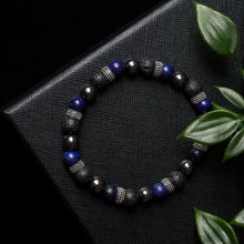 Load image into Gallery viewer, Focused Harmony - Lapis Lazuli, Hematite, Lava Stone 8mm Bead Bracelet