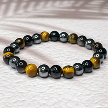 Load image into Gallery viewer, Triple Protection - Obsidian, Tiger's Eye & Hematite 8mm Bead Bracelet
