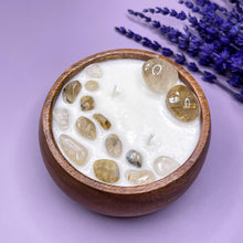 Load image into Gallery viewer, Powerful Manifestation - Golden Rutilated Quartz Infused Soy Wax Candle
