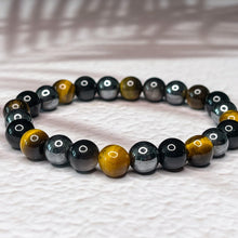 Load image into Gallery viewer, Triple Protection - Obsidian, Tiger's Eye & Hematite 8mm Bead Bracelet