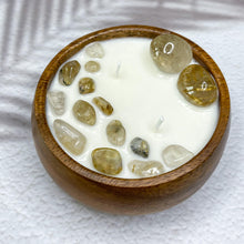 Load image into Gallery viewer, Powerful Manifestation - Golden Rutilated Quartz Infused Soy Wax Candle