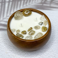 Load image into Gallery viewer, Powerful Manifestation - Golden Rutilated Quartz Infused Soy Wax Candle