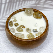Load image into Gallery viewer, Powerful Manifestation - Golden Rutilated Quartz Infused Soy Wax Candle