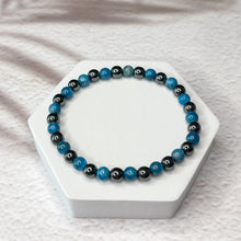 Load image into Gallery viewer, Self-expression - Apatite & Hematite 6mm Bead Bracelet