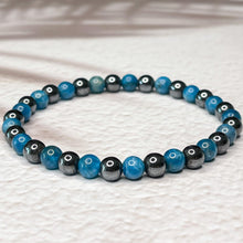 Load image into Gallery viewer, Self-expression - Apatite & Hematite 6mm Bead Bracelet