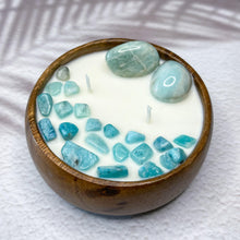 Load image into Gallery viewer, Soothing Balance - Amazonite Crystal Infused Soy Wax Candle