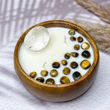 Load image into Gallery viewer, Cleansing Energy - Quartz & Tiger Eye Infused Soy Wax Candle