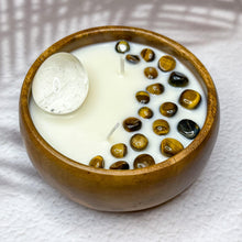 Load image into Gallery viewer, Cleansing Energy - Quartz & Tiger Eye Infused Soy Wax Candle