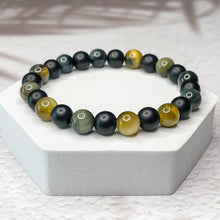 Load image into Gallery viewer, Golden Power - Golden Tiger Eye & Onyx 8mm Bead Bracelet