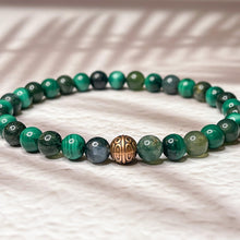 Load image into Gallery viewer, Wealth & Prosperity - Moss Agate & Malachite 6mm Bead bracelet