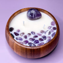 Load image into Gallery viewer, Higher Power - Amethyst Crystal Infused Soy Wax Candle