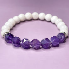 Load image into Gallery viewer, Amethyst &amp; Moonstone 8mm Bead Bracelet
