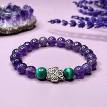 Load image into Gallery viewer, Powerful Abundance - Amethyst &amp; Malachite 8mm Bead Bracelet
