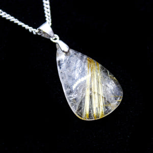 Natural 16 Ct. Golden Rutile Quartz Pendant Necklace