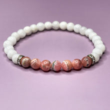 Load image into Gallery viewer, Intuition &amp; Love - Rhodochrosite &amp; Moonstone 6mm Bead Bracelet
